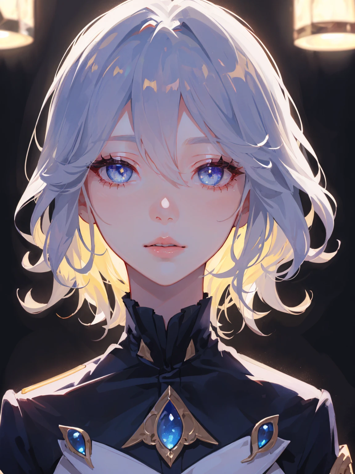 8K, Best Quality, 1girl, (skindentation), Night, (Dark), Clear Background Indoors, (People), Beautiful Bangs, Gorgeous,, (Clothing and Uniform:1.3),Soft Lighting, Attractive, Dark Room, (Mouth Closed:1.2, Beautiful Eyes, Detailed Eyes, Detailed Iris, Beautiful Lips, Beautiful Nose, Beautiful Face),(Primary Colors:1.5)