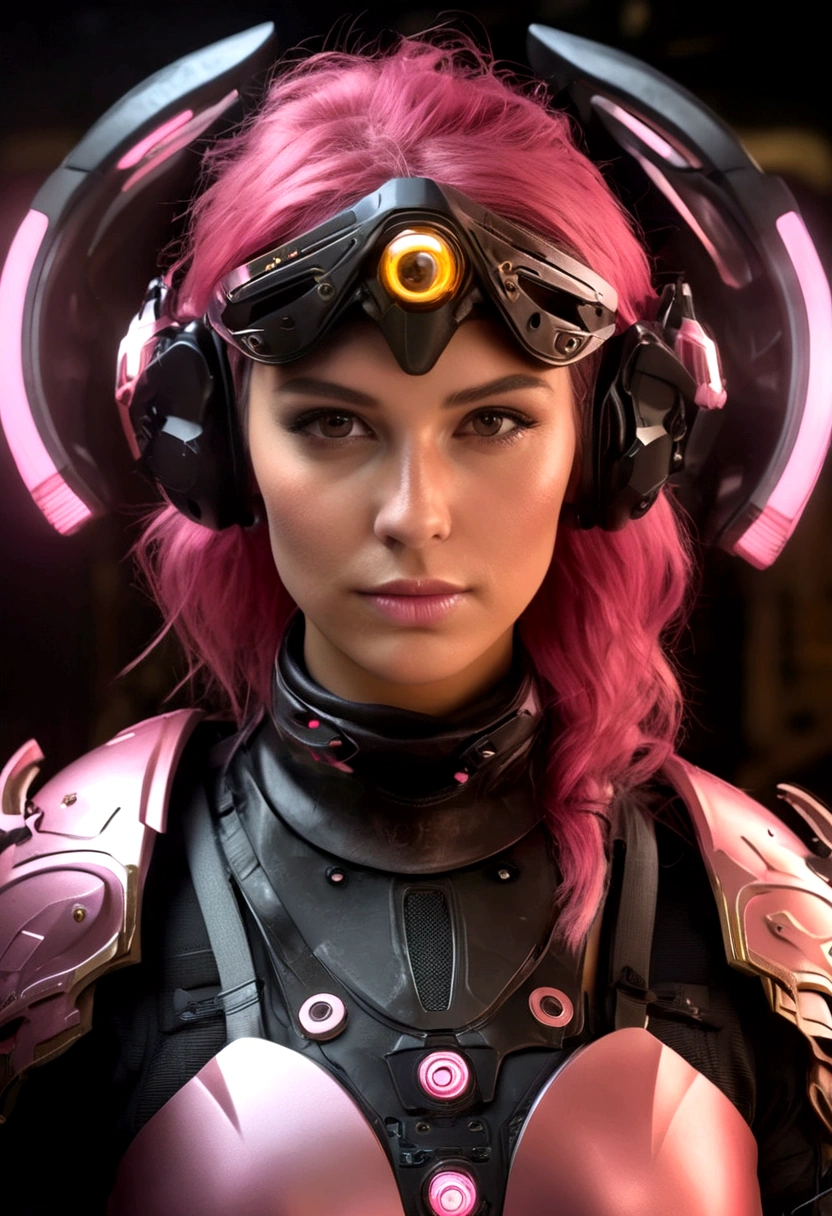 Hermosa joven de las fuerzas especiales, (((ojos brillantes, Brown and pink hair, cola de caballo))), (((Vistiendo equipo negro de fuerzas especiales., Armadura corporal, tactical equipment, Tactical Half Face Mask))), (((Francotirador en mano))), FOTO DE CUERPO COMPLETO, ciberpunk, neon light, Futuristic, surrealist, rojo 3d, corrimiento al rojo, Maxon Cine 4D, Quaixel Megascan representation, Colores del fin del mundo, luz roja, Futuristic, 1/3, alto detalle, calidad ultra alta, motor ilusorio, 8K, LED lamps, Global lighting, sombras profundas, renderizado de octanaje, 8K, ultra sharp, Metal, Detalles intrincados del ornamento, Detalles barrocos, detalles muy intrincados, luz realista, CGSoation Trend, in front of the camera, neon details