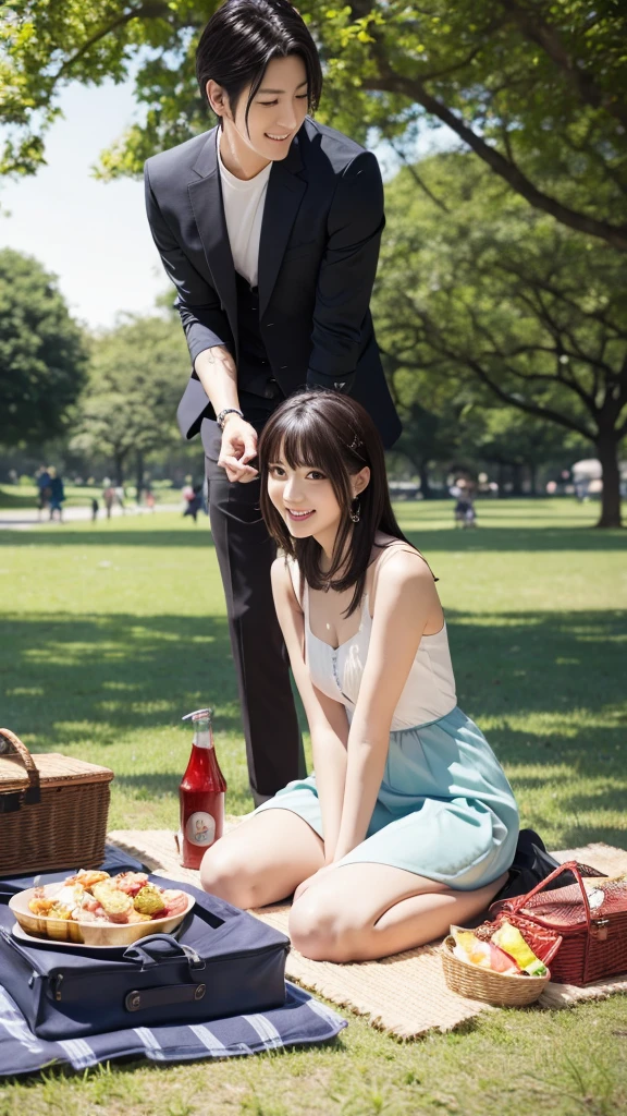 A picnic date in the park with the tall and stylish male idol, Meguro Ren。