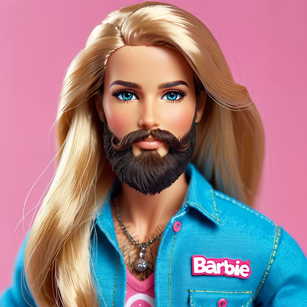 realistic bearded barbie