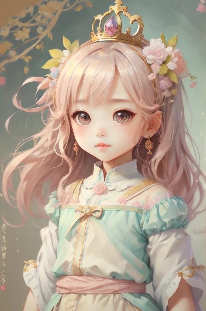 Chibi Princess, Jan 08k, rendering, beautiful, pastel colour, Authenticity, original, masterpiece, highest quality, highest quality, beautiful そして 美的,