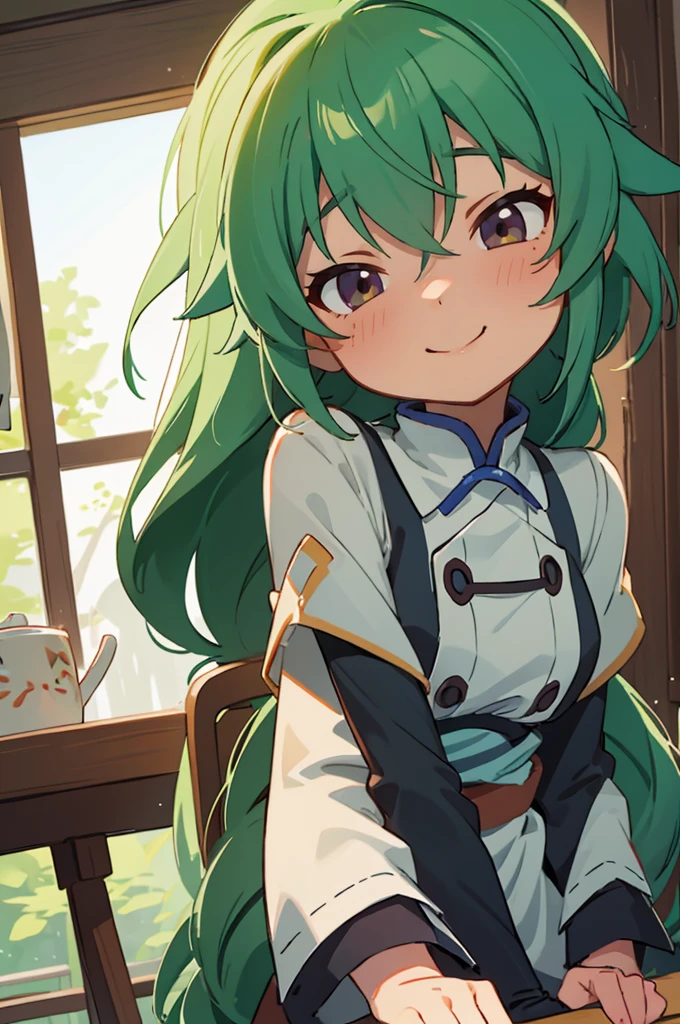 Love is overflowing、Staring at the audience、A little embarrassed、Smiling、Mushoku Tensei、Roxy、