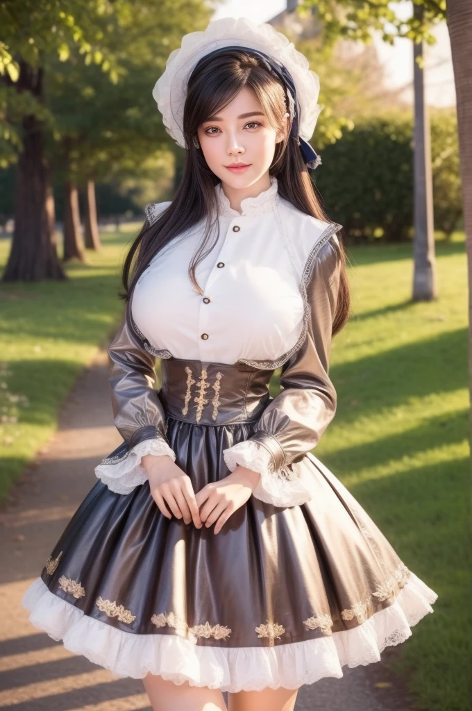 (Hyper-realistic) , (illustratio), (Increase the resolution),(8K), (Most Best Illustration),(extremely detaile), (Beautiful and delicate eyes),(The face is super detailed), (Detailed face), solo,1个Giant Breast Girl, looking at viewert, in the darkness nigth, deep shading, ssmile,cabelos preto e longos，（（（Russian women's uniform：1.8）））