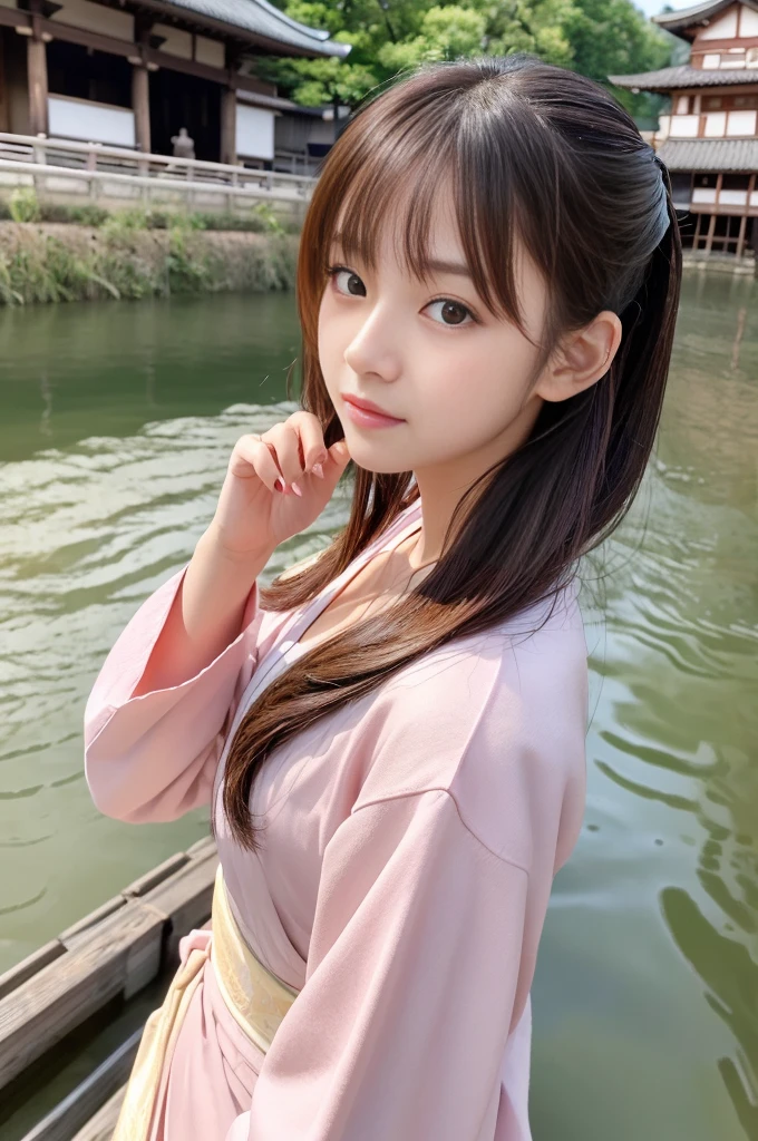 nsfw,Japanese women、26 years old、(naked)、princess、Hairpin、Beautiful nipples、Pink kimono、Brown Hair、ponytail、bangs、(RAW shooting, Photorealistic:1.5, 8k, highest quality, masterpiece, Ultra-high resolution), ((The background is an old house from the Edo period.))、Farmer、Rural Scenery、countryside、Highly detailed skin and facial textures:1.2, Cute like an idol、aesthetic, Cute and sexy beauty, Perfect Style:1.2, Fair skin, Very beautiful face, Glowing White Skin, (Mid-chest)、Dutch Angle、Low - Angle、Shooting from the side、sit、