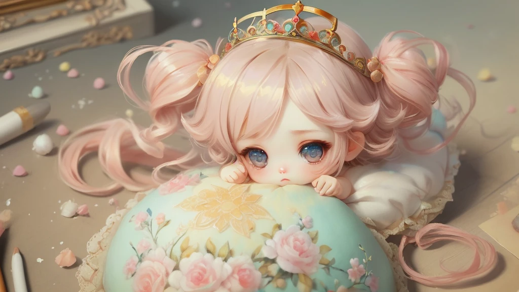 Chibi Princess, Jan 08k, rendering, beautiful, pastel colour, Warm texture, Authenticity, original, masterpiece, highest quality, highest quality, Beautiful and aesthetic,
