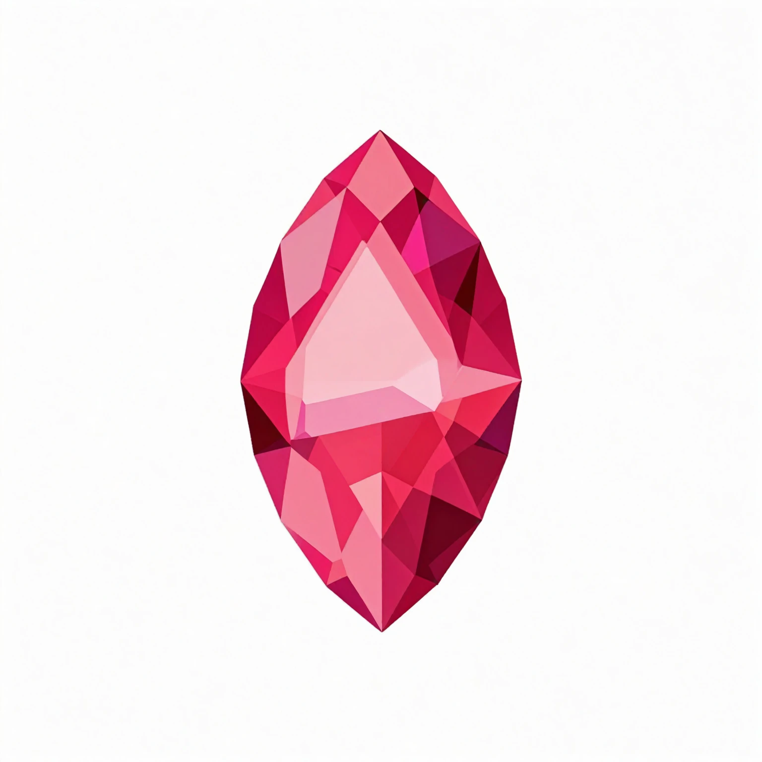 a close up of a pink diamond on a white background, red emerald, red beryl, garnet, gemstone, diamond, low polygons illustration, dazzling gem in the hilt, pink diamonds, low polygon, crown of giant rubies, made of diamond, colored gems, rich deep pink, faceted, high polygon, gems and diamond for fruit