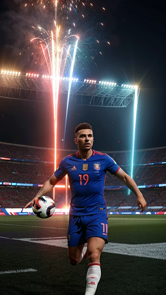 help me generate a background in 19:6 size with red and blue light for euro 2024