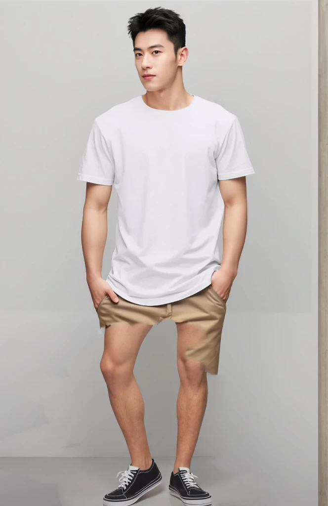 shorts, product photo, Medium wide angle front view, 3/4 Front view