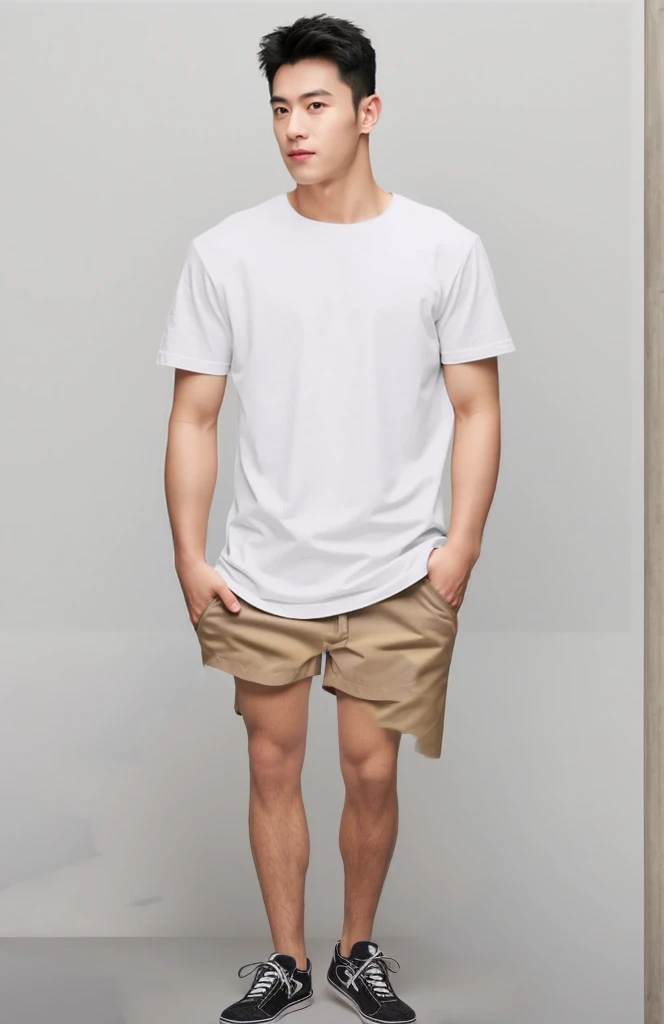 shorts, product photo, Medium wide angle front view, 3/4 Front view