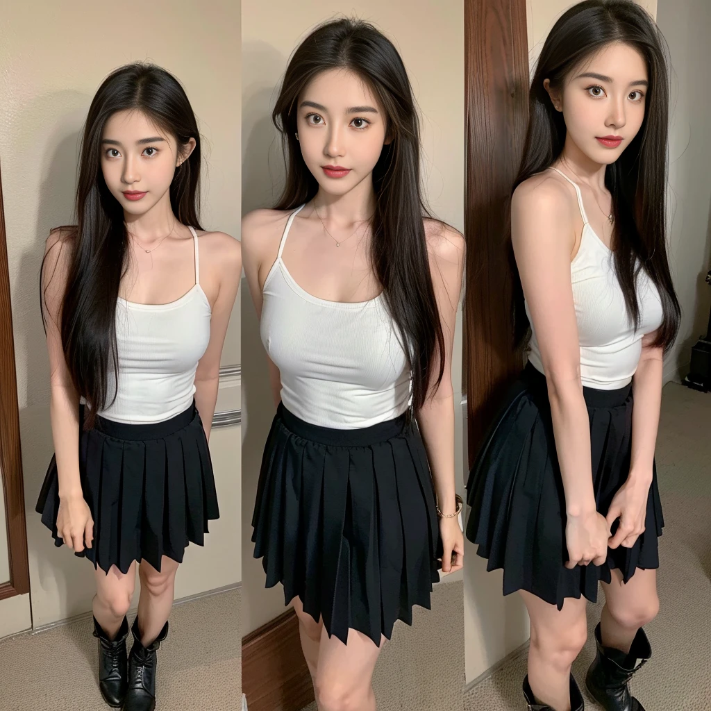 girl 20 old, (Skirt full thigh), (knee-length outfit), (hair curled on both sides), (center shoes shot), ((full-body standing image)), (cover knee), (white t shirt), (Scottish pleated skirt), (bare shoulders), (bare arms), twinsies、The ultra-detailliert, (white t shirt), (cotton spaghetti-strap top), (cotton spaghetti-strap top), (cotton spaghetti-strap top), (cotton spaghetti-strap top), (long skirt), (A hem full flared skirt), (Hem full flared dress), (a girl pretty girl with perfect figure), (a photo of the night sky), (32K,1 20-year-old girl, The light from the rear room is backlit, Ray traching), (a pair of black leather boots, highly detailed boots), (full body), (hair black), (two-parted hair), (very thick hair), (Slender chest), (short upper chest), (pectoral muscles are large), (upper breasts are firm and round), (stand upright), (two shoe ends), (two shoe toes) ,(put on blush), (apply powder), (makeup), (standing), (asian girl princess), (Black non-reflective fabric for making skirt), (dark skirt), (thick thighs), (large calves), (large knees), (one-piece skirt), (seamless skirt), (long shins) , (big shins), (A hem full flared skirt), (Hem full flared dress), (A hem full flared skirt), (thighs meets knee), (black skirt), (black skirt), (black skirt), (black skirt), (knee gap), (knee gap), (black shoes), (knee gap), (black shoes), (Expose cleavage), (Scottish pleated midi skirt) (Super fine face and eyes), (Highly detailed face and skin texture, Detailed eyes, Double eyelid), (stading shot), (stading shot), , (Scottish pleated midi skirt), (Scottish pleated midi skirt), (knee-length outfit), (knee-length outfit), (knee-length outfit), (knee-length outfit), (Skirt full thigh), (Skirt full thigh)
