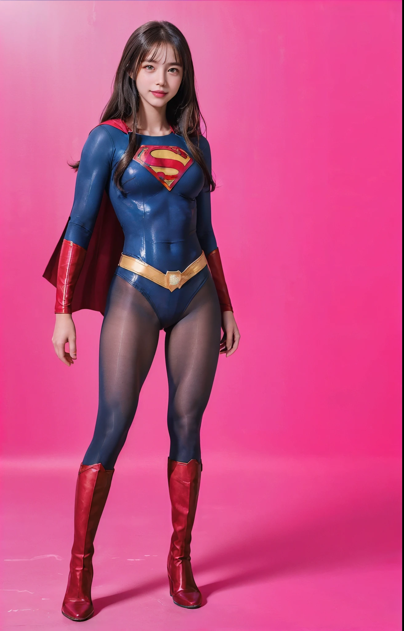 No background、(((Beautiful legs in black tights.)))、(((Legally express the beauty of your smile)))、((((Make the most of your original images)))、(((体にぴったりフィットするSupergirl Costume)))、(((Supergirl Costume)))、(((Beautiful twin tail hairstyle)))、(((She is winking cutely.)))、(((Please wear black tights....、Wear red boots)))、((Best image quality、8k))、((highest quality、8k、masterpiece:1.3))、(((Preserve background )))、Sharp focus:1.2、Beautiful woman with perfect figure:1.4、Slim Abs:1.2、Wet body:1.5、Highly detailed face and skin texture、8k