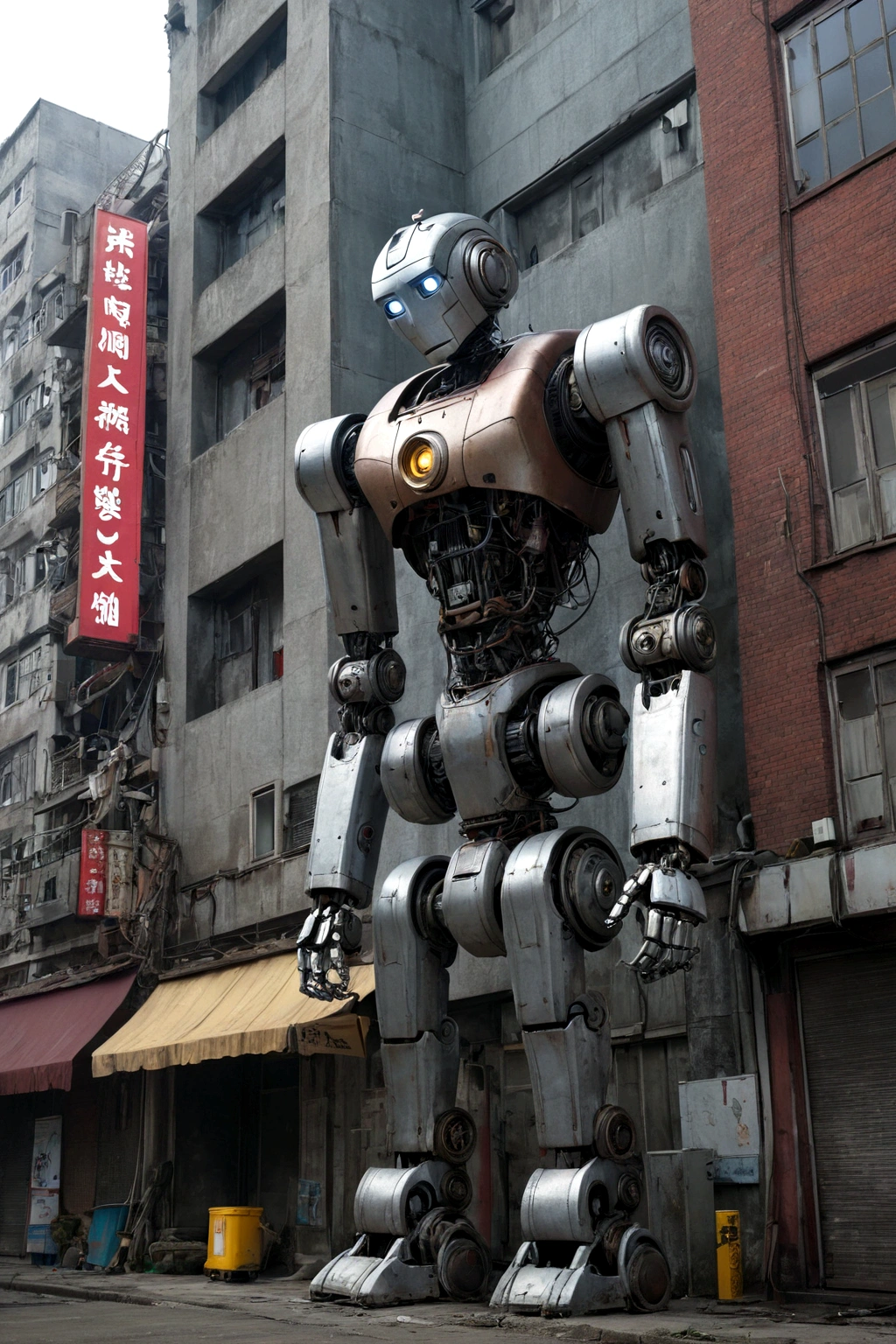 robot、lonely、building
