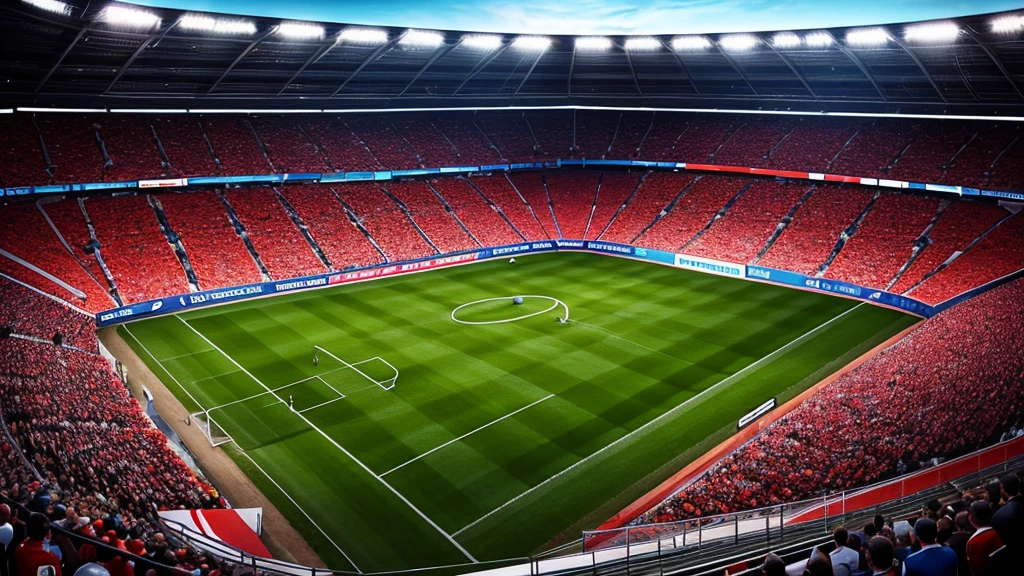 Design a visually captivating advertising poster for the Football Euro League that exudes an epic and thrilling atmosphere background.