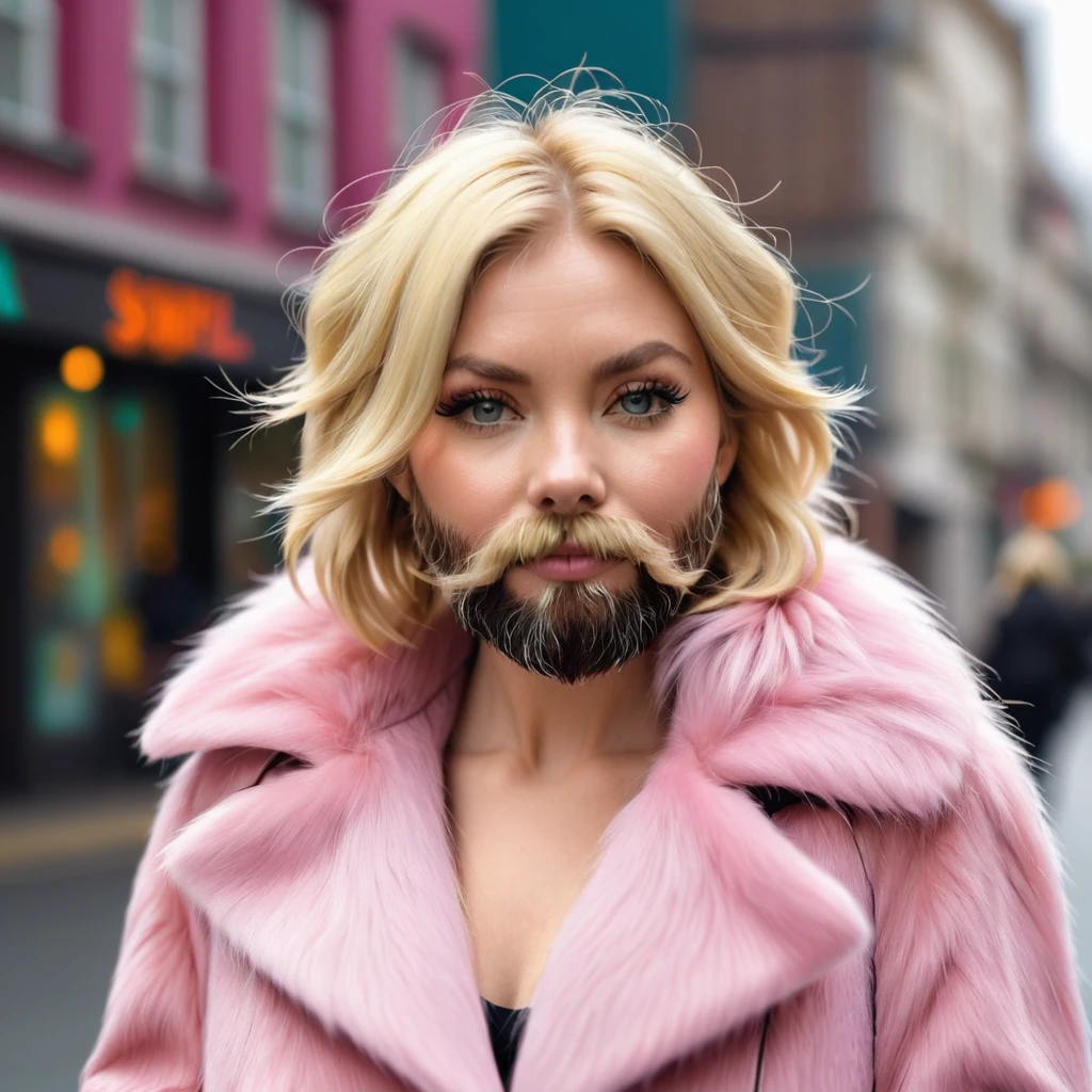 blonde hair, olhos verdes, casca de trigo, magro, mas de corpo inteiro, de face oval, Lying heart, pequeno e de nariz achatado, sobrancelhas curvas, quadris redondos e largos, 1 menina feliz; The person is wearing a black dress that falls and red heels; walking on a street lit by lampposts, holding a bag and looking around in awe, Feeling the cold breeze and the vibration of the night; super realistic , ((best quality, 8k, master part)); ((Foto RAW)); (cheast grande e ereto), (circunstanciado, Expressivo);