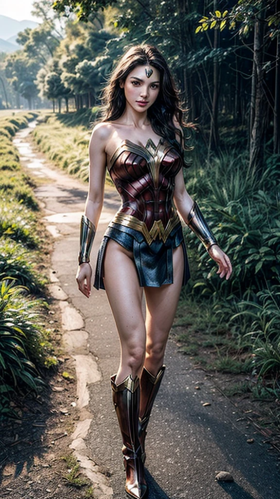 Gal Gadot, She breast size is M cup, full body, she very sexy, she have perfect body, she so beautifully,She have good eyes,She is full of charm, her poses are beautiful, close up,(((Woder Woman outfit))), Wonder Woman
from DC Comics,8k,correct face,beautiful face,A beautiful sight,sparkling eyes,((Half body photograph)), ((close up)) (portrait)) bust,In the middle of nature,The sun shines,green field,mountain,forest,stream