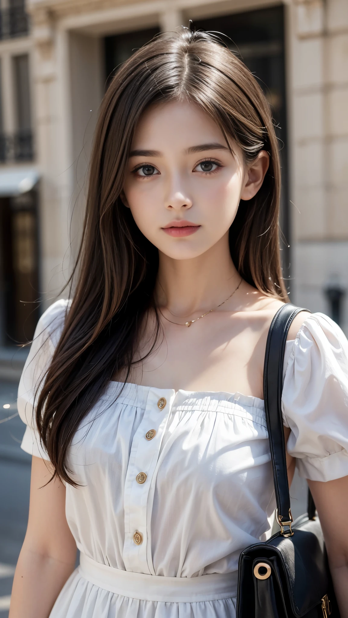 ((Very cute French girl)), Baby Face:1.5, Outstanding Style, Trending Fashion