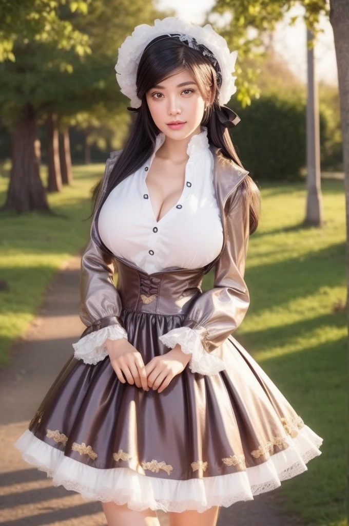 (Hyper-realistic) , (illustratio), (Increase the resolution),(8K), (Most Best Illustration),(extremely detaile), (Beautiful and delicate eyes),(The face is super detailed), (Detailed face), solo,1个Giant Breast Girl, looking at viewert, in the darkness nigth, deep shading, ssmile,cabelos preto e longos,(((Russian women's uniform:1.8)))