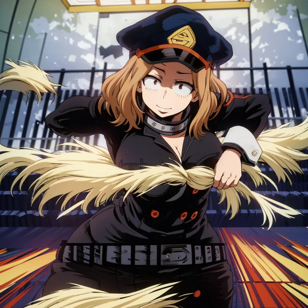 Camie Utsushimi, Shiketsu, my hero academia, clothing dark, big breasts, big ass, ass, breasts, sex, female, brown eyes, smile, happy, looking at viewer, clothing hero, ntr, 