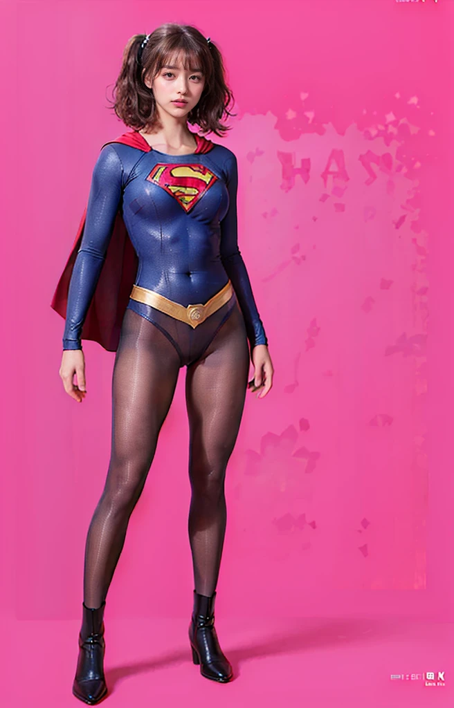 No background、(((Beautiful legs in black tights.)))、(((Legally express the beauty of your smile)))、((((Make the most of your original images)))、(((体にぴったりフィットするSupergirl Costume)))、(((Supergirl Costume)))、(((Beautiful twin tail hairstyle)))、(((She is winking cutely.)))、(((Please wear black tights....、Wear red boots)))、((Best image quality、8k))、((highest quality、8k、masterpiece:1.3))、(((Preserve background )))、Sharp focus:1.2、Beautiful woman with perfect figure:1.4、Slim Abs:1.2、Wet body:1.5、Highly detailed face and skin texture、8k