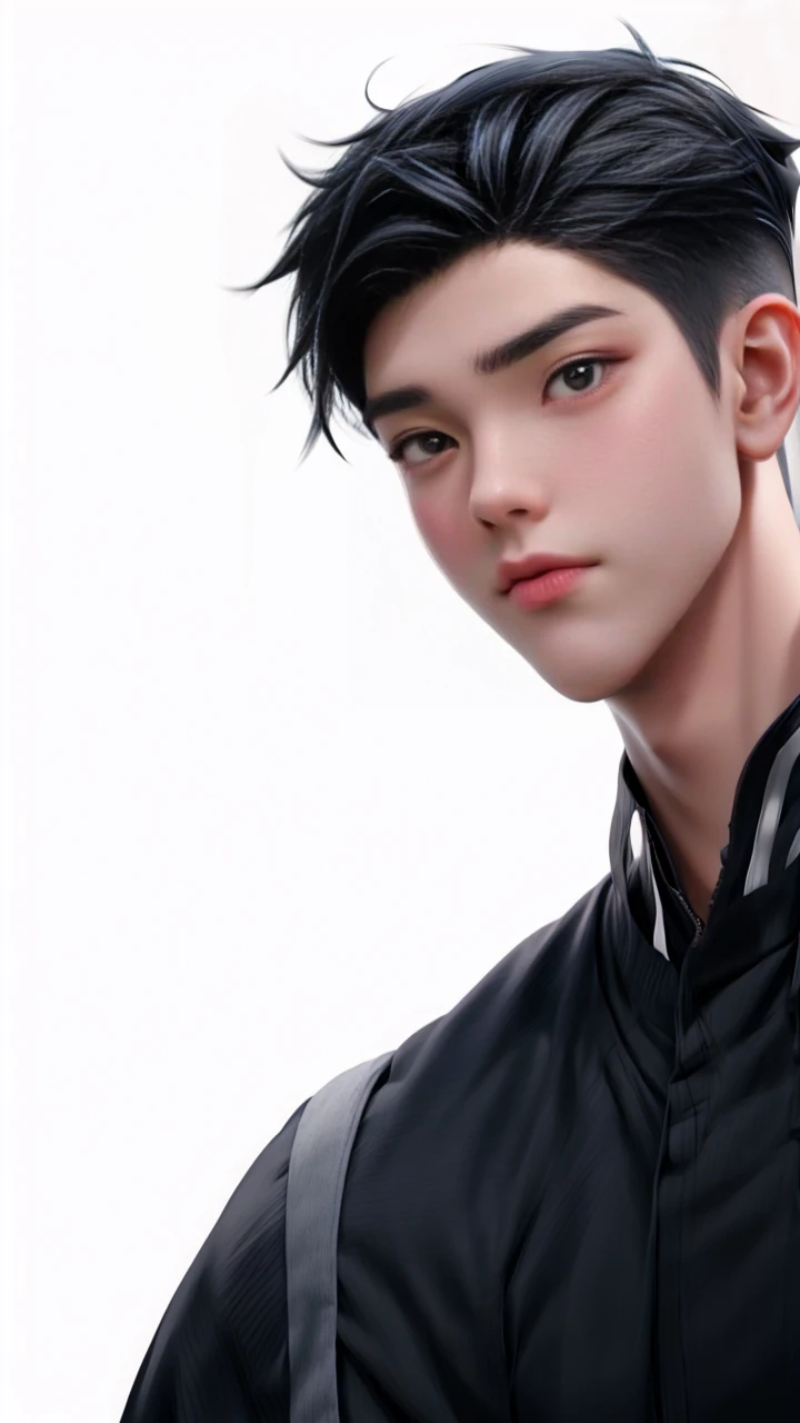 masterpiece, 1boy, young, handsome, black hair, undercut hair, perfect face, detailed eyes and face, black eyes, clean shaved, muscular, capturing a rural atmosphere, dynamic lighting, unreal engine 5