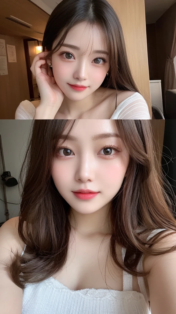 highest quality, shape, Very detailed, finely, High resolution, 8k wallpaper, Perfect dynamic composition, Beautiful and detailed, Straight hair, Small breasts, Natural color lip, Random sexy poses,smile,20-year-old girl、Midnight、Beautiful and elaborate face、Perfect and beautiful face,Big eyes、RAW Photos、Expressing feminine poses with the whole body、Beautiful and detailed、Small face、Beautiful Duplex、Slim face and figure,Bright expression,Shooting with a focus on beautiful legs,Spring to summer clothes