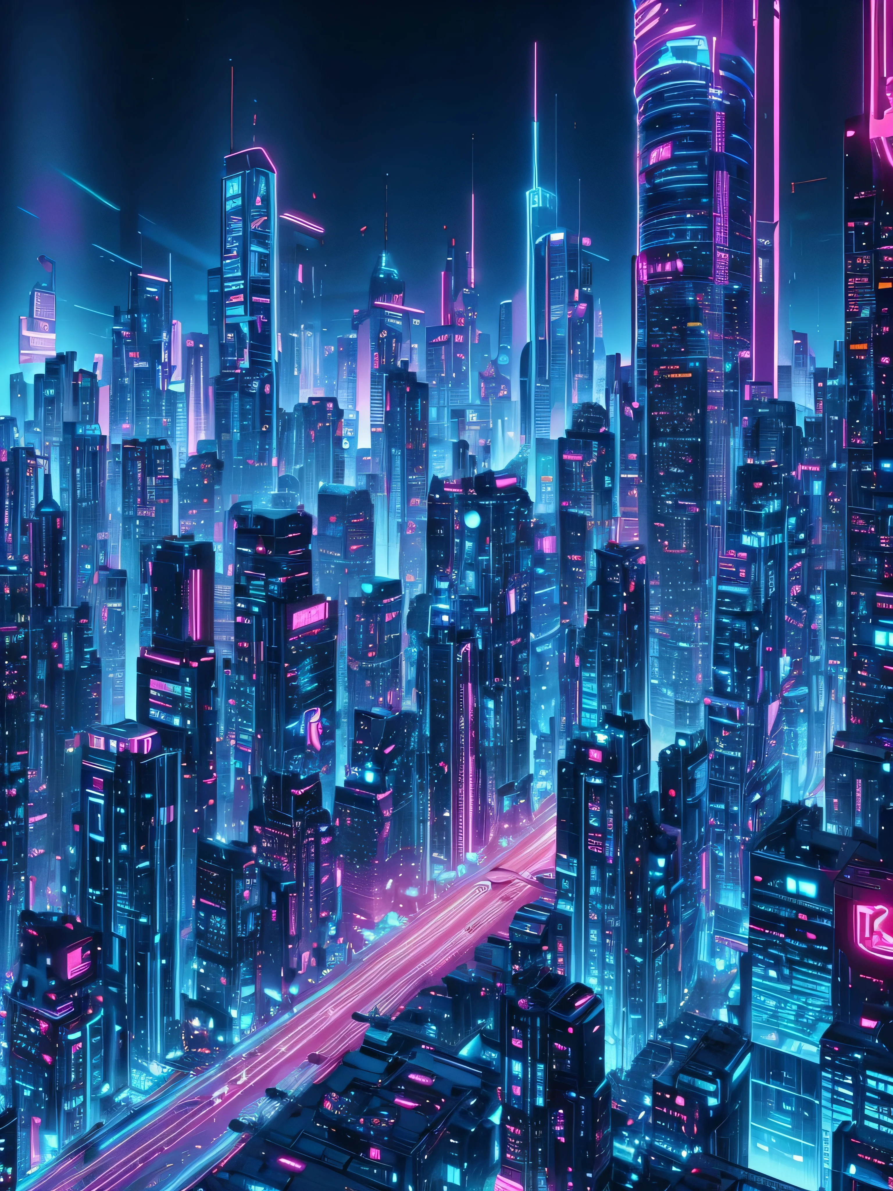 Hyper-realistic cyberpunk city landscape,Futuristic skyscrapers,Neon flashing,Colorful signboard flashing, A flying car in the style of the movie 2047 speeds through the sky,The streets are full of vehicles,A mix of dark alleys and brightly lit storefronts,The background is a huge building towering into the sky,Planet with rings looming in the sky,The city is full of cyberpunk aesthetics and retro-futuristic atmosphere,Vibrant colors,Ultra-fine details,Level Lighting and Shadow Rendering,Aerial perspective