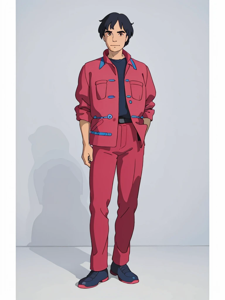 A man poses for a photo, Beautiful Latin face, Ghibli style, ((masterpiece)),((best quality)),(detailed),illustration,8K,rich and colorful, High contrast