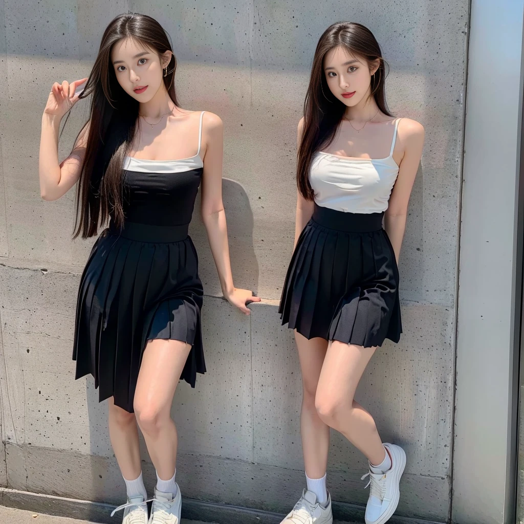 (summer wedding dress paired with wide-legged culottes), (((Underboob))), (skirt 1/2 thighs), (top covering the waist), (white strapless shirt), (cotton spaghetti-strap top), (32K,1 20-year-old girl), (black skirt), (black skirt), (black skirt), (thigh gap), (thigh gap), (thigh gap), (thigh gap), (thigh gap), (thigh gap), (white shoes), (white shoes), (white shoes), (white shoes), (white shoes), (short upper chest :1.5), (pectoral muscles are large :1.5), (upper breasts are firm and round :1.5), (stand upright), (stand upright), (two shoe ends), (two shoe toes) ,(put on blush), (apply powder), (makeup), (standing), (asian girl princess), (thick thighs), (large calves), (large knees), (one-piece dress), (seamless dress), (large knees), (big hips :1.4), (slender waist :1.4), (slim lower abdominal area), (thick thighs), (large calves), (large knees), (one-piece skirt), (seamless skirt), (long shins) , (big shins), (A hem full flared skirt), (Hem full flared dress), (A hem full flared skirt), (thighs meets knee), (knee gap), (knee gap), (knee gap), (Expose cleavage :1.3), (Scottish pleated midi skirt) (Super fine face and eyes), (Highly detailed face and skin texture, Detailed eyes, Double eyelid), (stading shot), (stading shot), , (Scottish pleated midi skirt), (Scottish pleated midi skirt), (knee-length outfit), (knee-length outfit), (knee-length outfit), (knee-length outfit), (Skirt full thigh), (Skirt full thigh)
