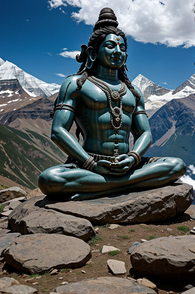 Hindu lord shiva meditating in kailash parvat