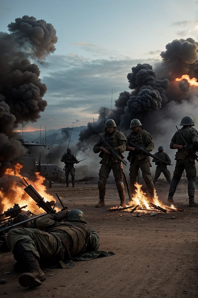 Create a war scene