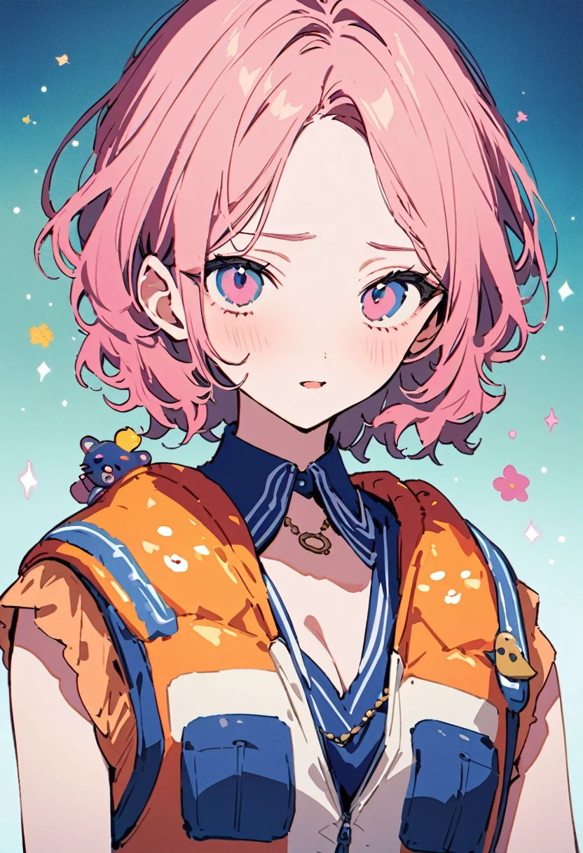 masterpiece, highest quality, Illustration of the novel, High resolution, 18+ Adult content, Sensual, Intimate, Emotional, Passionate, romantic, sweet, Adorable, Innocent, Pure, Charmな, Charmな, Charm, Mysterious, Charmな, Charmな, Immersive, Charmな, dream-like, Surreal, Imaginative, Whimsical, artistic, Avant-garde, timeless, elegant, Sophisticated, chic, Sophisticated, personality, original, Charmな,((life vest,inflatable vest:1.3))、((Upper Body:1.3))