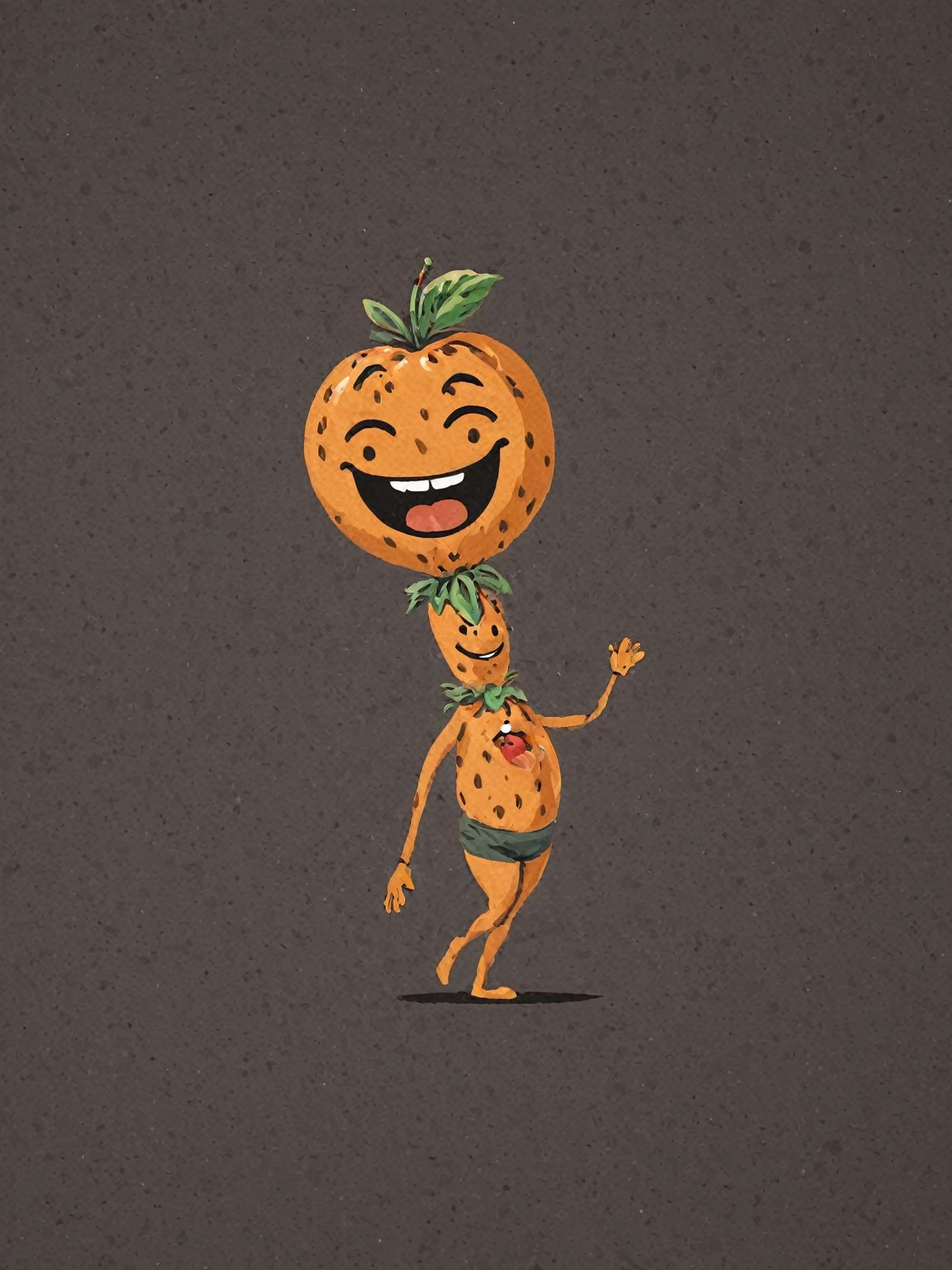 Markierungsillustration, Illustration of cartoon character anthropomorphic fruite smiling, (einen Anzug tragen:1.4), dynamische pose, Detaillierte,  