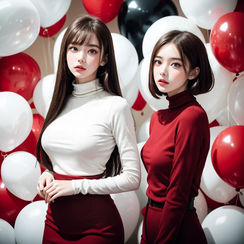 masterpiece, best quality, highly detailed background, perfect lightingbest quality,fashion portrait photo of beautiful young woman from the 60s wearing a red turtleneck standing in the middle of a ton of white balloons, taken on a hasselblad medium format camera
Feet