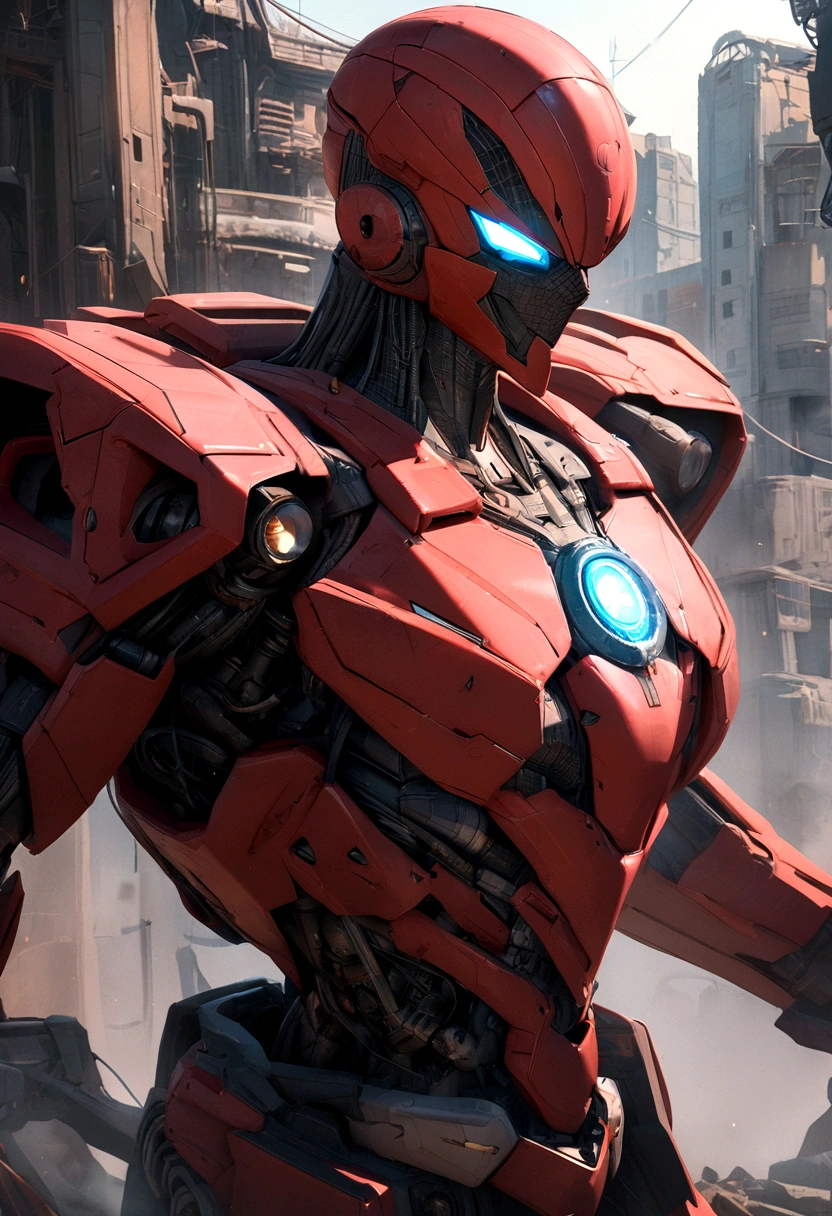 ((masterpiece)), ((best quality)), 8k, high detailed, ultra-detailed, mechanical spiderman head, big mecha robot