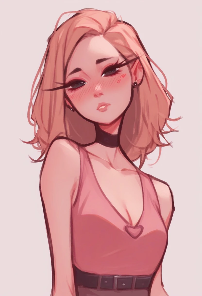 score_9, score_8_up, score_7_up, dijor, 1girl, solo, portrait, cute girl blushing, pretty, fair , wearing Bodycon Dress cleavage ,boobs (0.3),