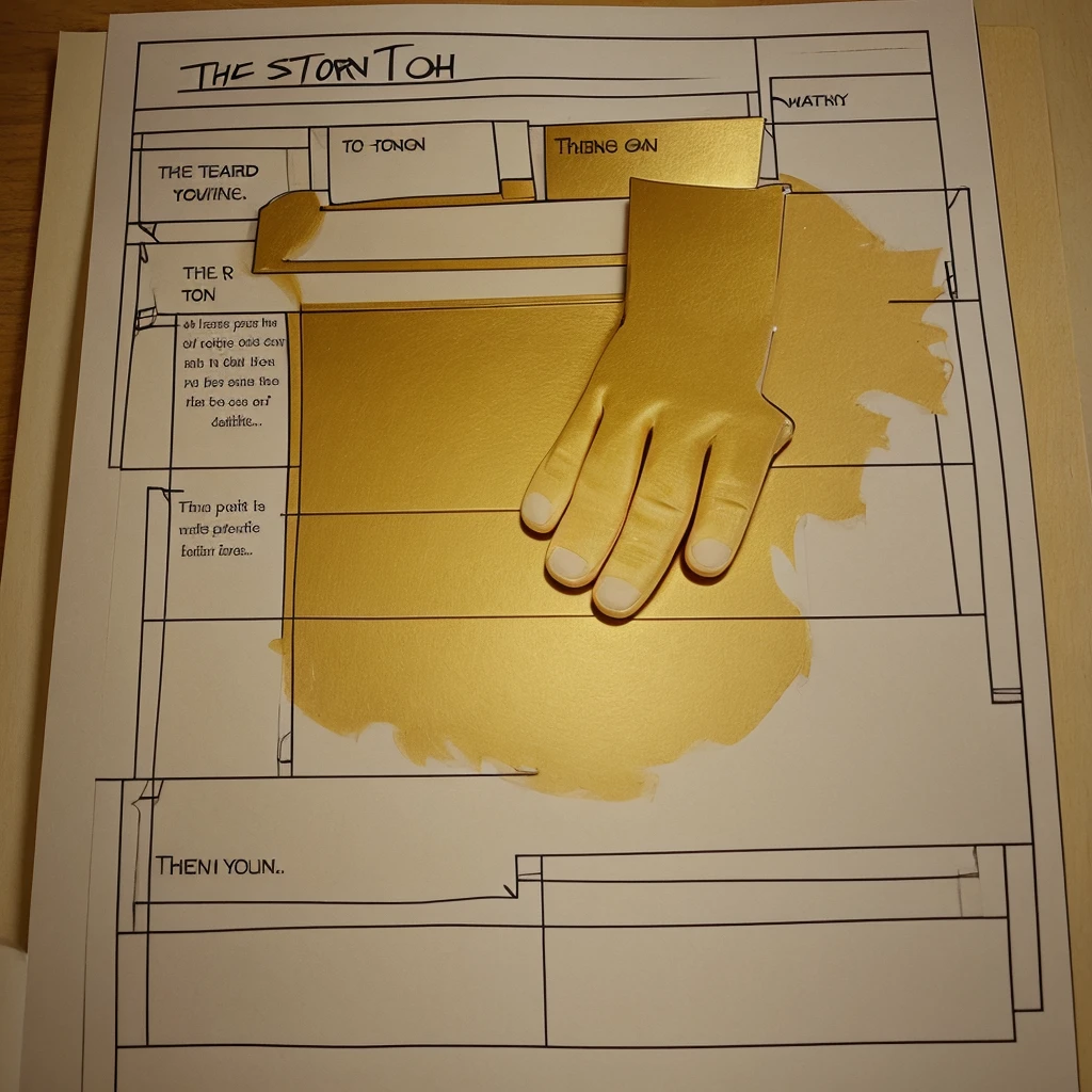 A storyboard for the story " The golden touch"