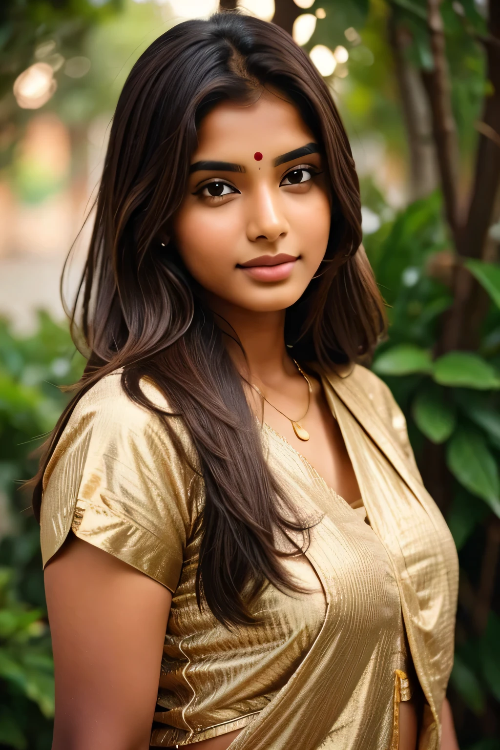 Fully indian girl with beauty and brown hair
