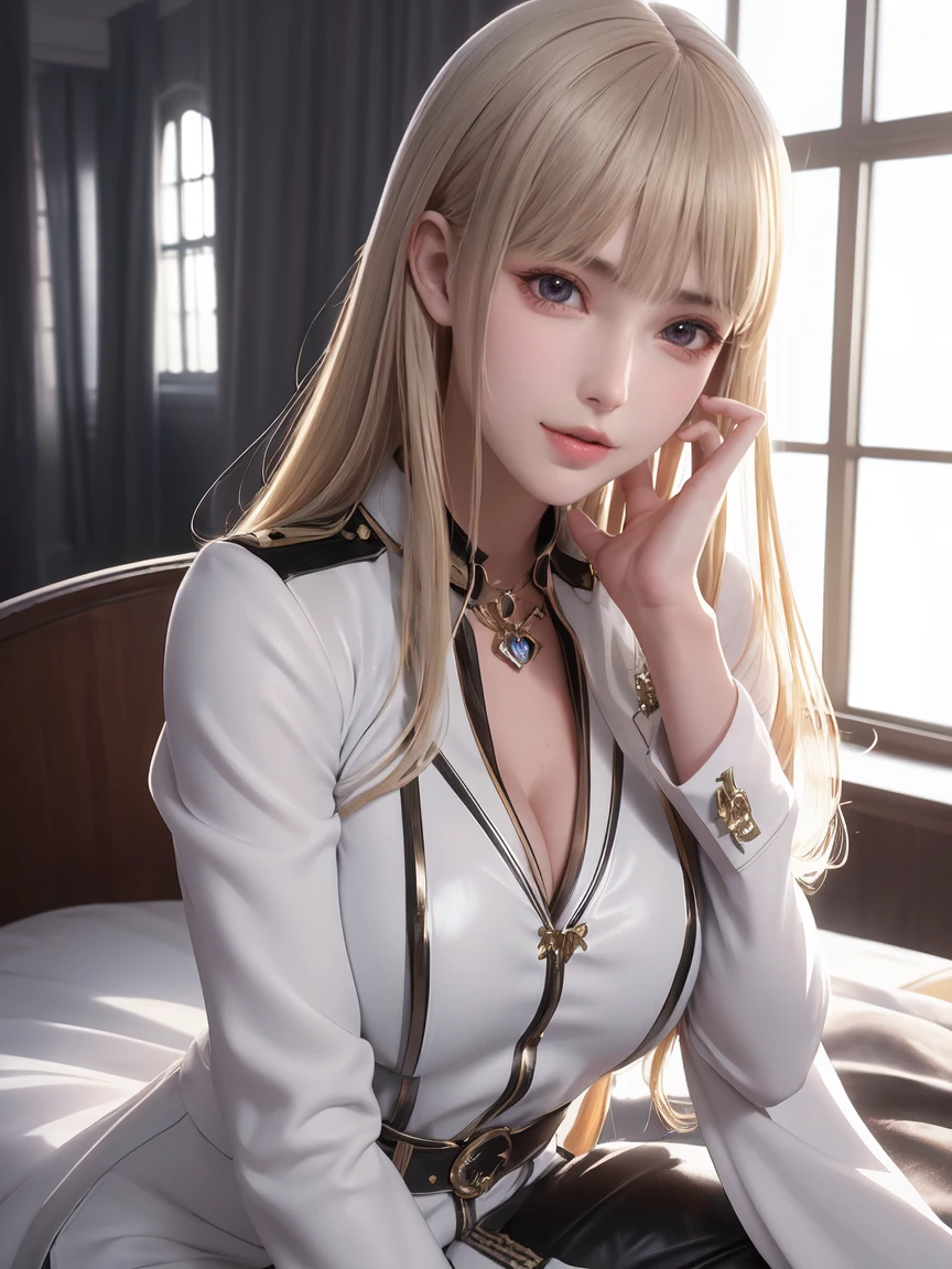 king, 8k, masterpiece, bset quality, girl wearing sexy military officer outfit, tight pants, fishnet stockings, wide-brimmed officer-style trench coat. white leather luxury, glossy, sexy girl fantasy anime artwork, fantasy anime illustration, 8k badass anime, 4k anime art wallpaper, 4k anime art wallpaper, artwork 2.5 d cgi fantasy anime art, 8k anime art wallpapers, detailed digital anime art, beautiful fantasy anime, majestic epic anime artwork, 4k anime wallpapers, artwork detailed anime, sexy, seductive, giant, women, anime style, best quality, extremely detailed, best silhouette), font (detail) backdrop, dark fantasy), (beautifully detailed face), high contrast, (best lighting details, extremely delicate and beautiful eyes), ((cinematic lights)), colorful, super detailed, dramatic lighting statue, intricate details (1 girl, solo, sharp face, . Blonde, super long hair, bangs, long eyelashes, dynamic angles),
