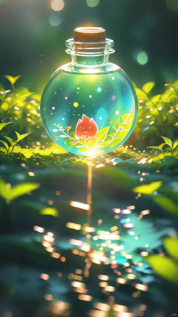 Cherry tree in a bottle, Fluffy, actual, Atmospheric light refraction, photography:Lee Jeffries, Nikon d850 film stock photos 4 Kodak portra 400 camera f1.6 guns, rich and colorful, ultra actual actual textures, Dramatic Lighting, Unreal Engine Trends on artstation cinestill 800, Style - Glass