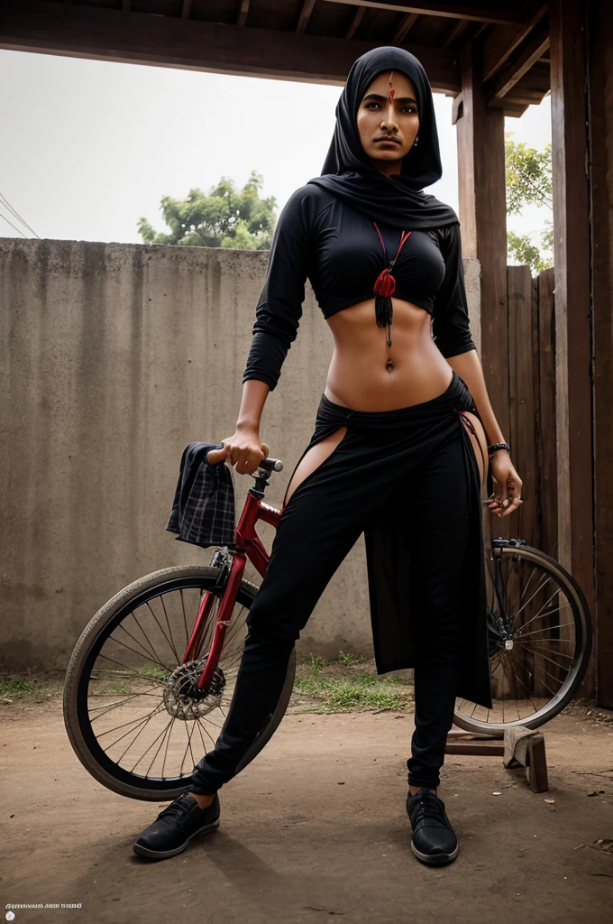 Hindu person reaper bycycle puncher