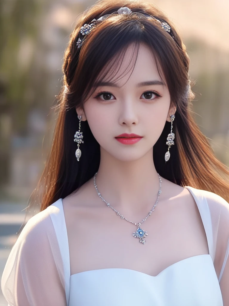 Best Quality, Masterpiece, High Resolution, 1Girl, Porcelain Dress, Hair Accessories, Necklace, Jewelry, Beautiful Face, Physical, Tyndall Effect, Realistic, 1 Girl, Shadow Studio, Edge Lighting, Two-Color Lighting, (High Detail Skin: 1.2), 8k UHD, DSLR, Soft Light, High Quality, Volumetric Light, Voyeur, Photo, High Resolution, 4K, 8K, Background Blur,