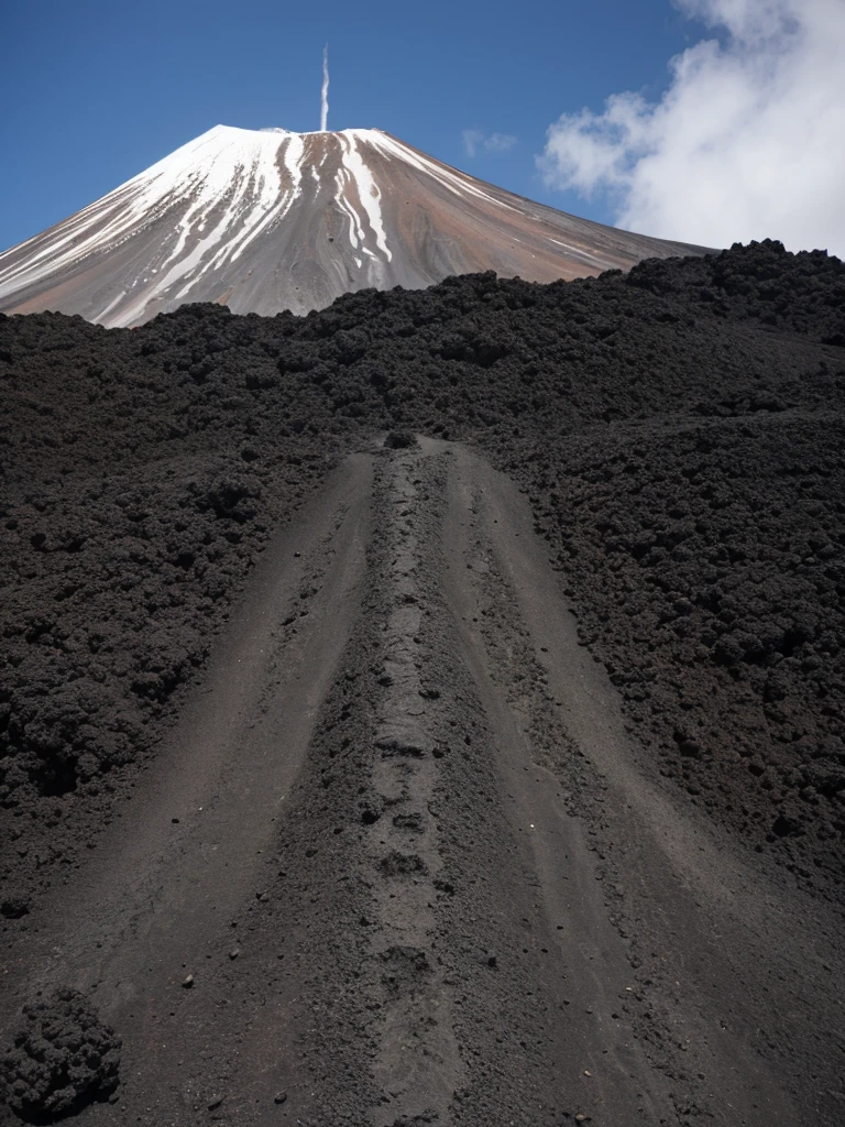 Volcanic ash mountain、Bottom-up view