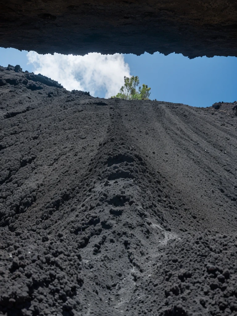 Volcanic ash mountain、Bottom-up view