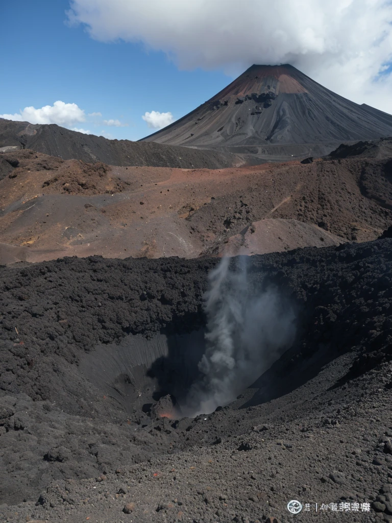 Volcanic ash mountain、Bottom-up view