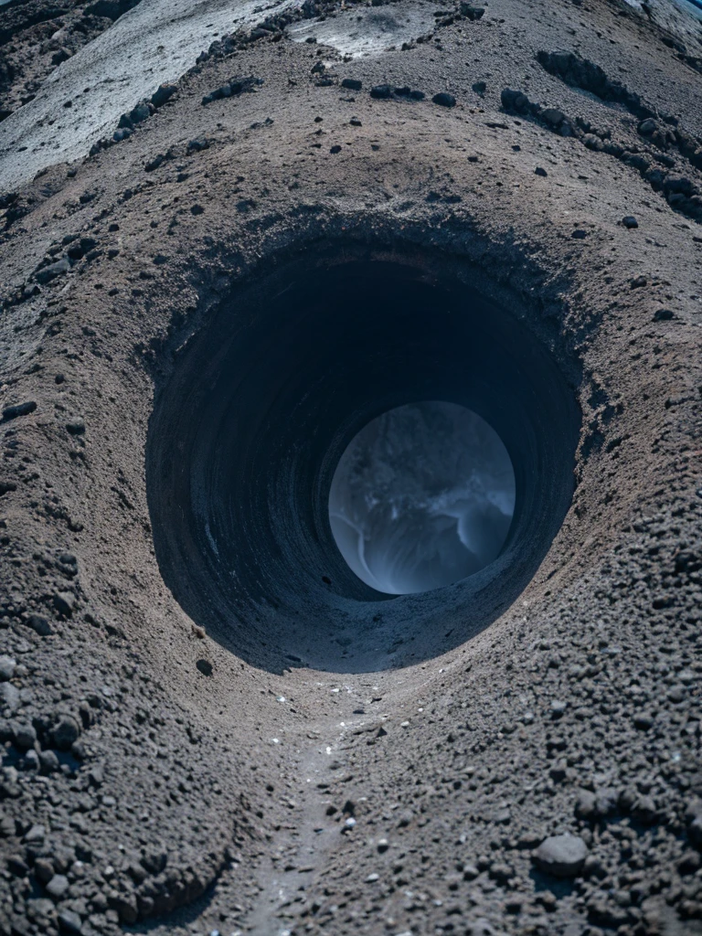 Volcanic ash mountain、Bottom-up view