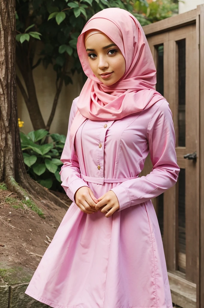 Hijab dress girl pink hair 