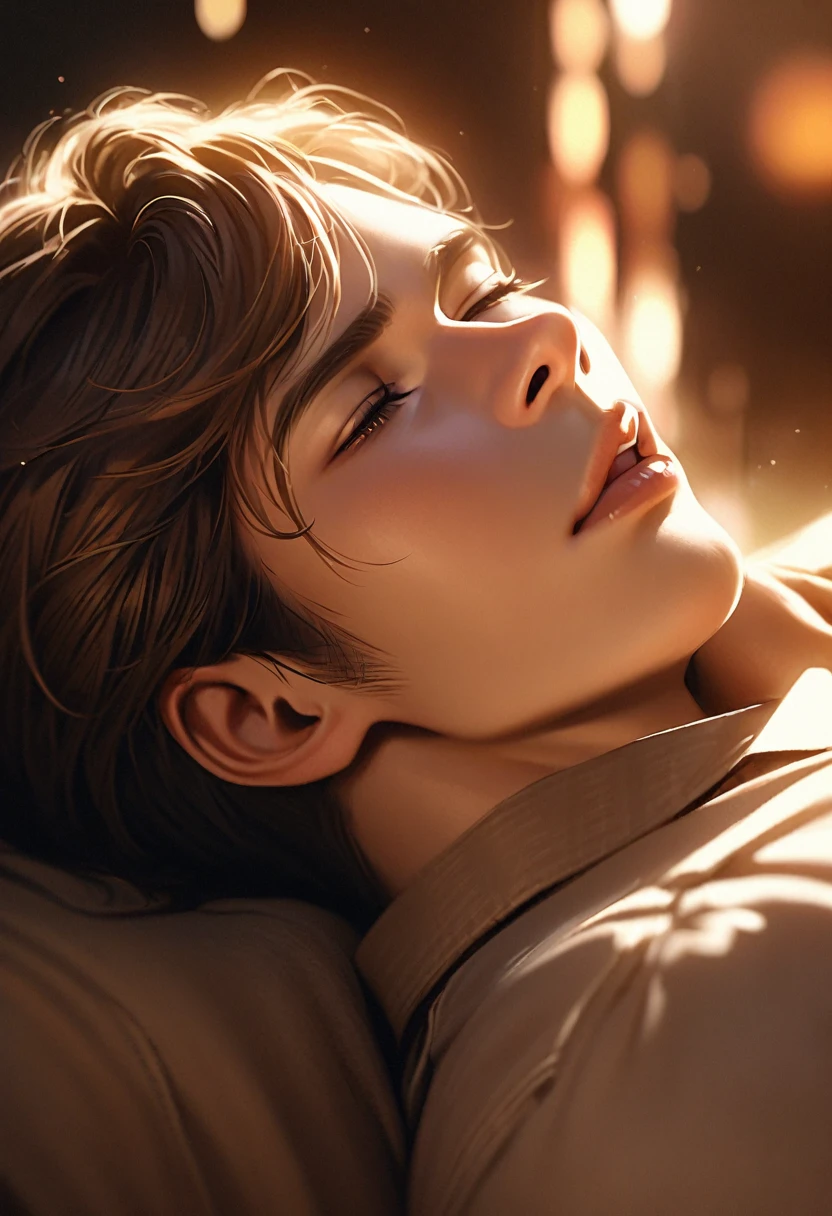 a beautiful boy with delicate features,kissing another beautiful boy tenderly,soft lighting,shallow depth of field,warm color tones,highly detailed,photorealistic,1boy,1boy kissing,bl,yaoi,romance,love,intimate,emotional,sensual,elegant,artistic