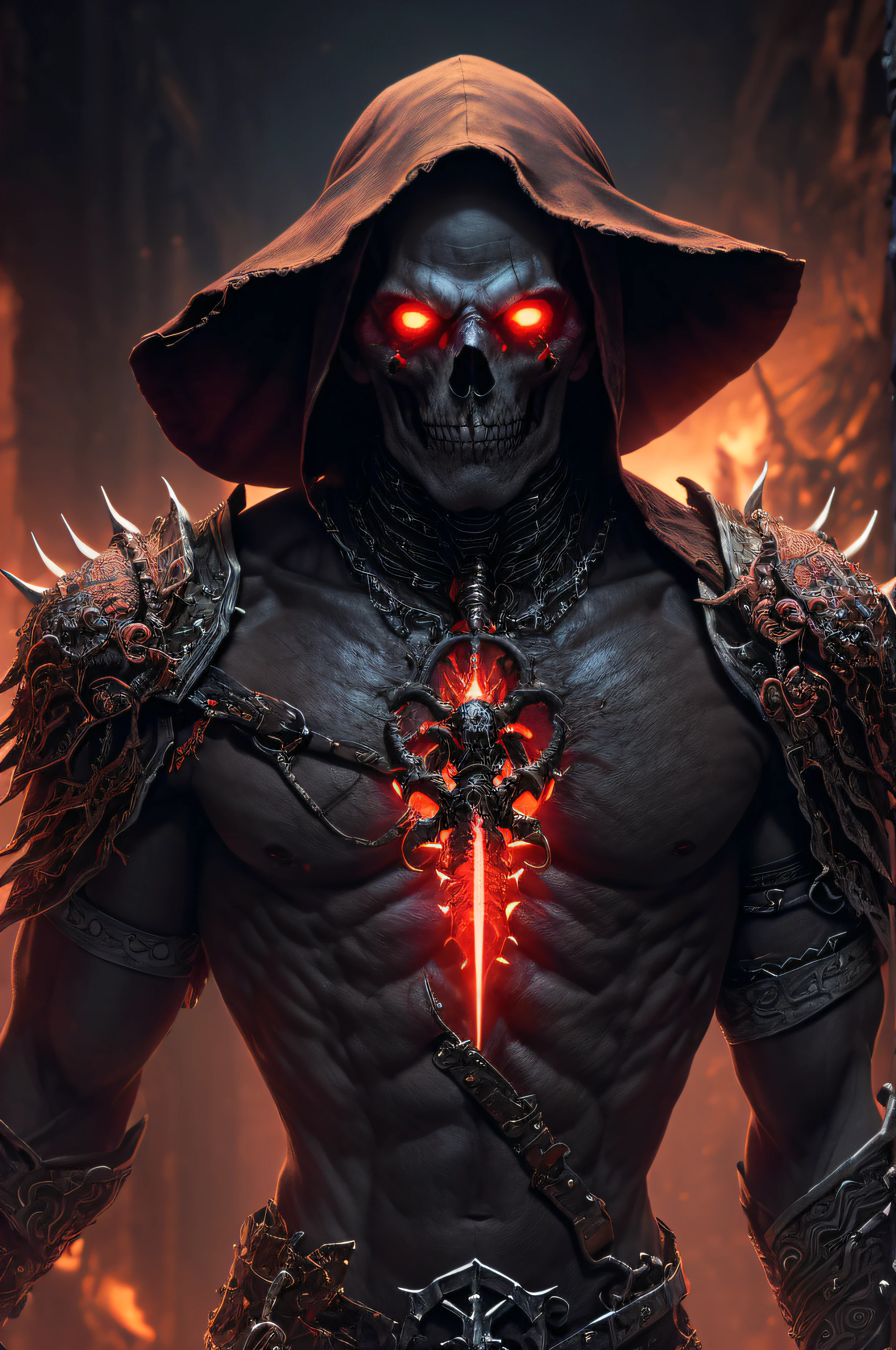 (extremely detailed 8k wallpaper), a medium shot photo of a fearful necromancer, intricate, high detail, dramatic