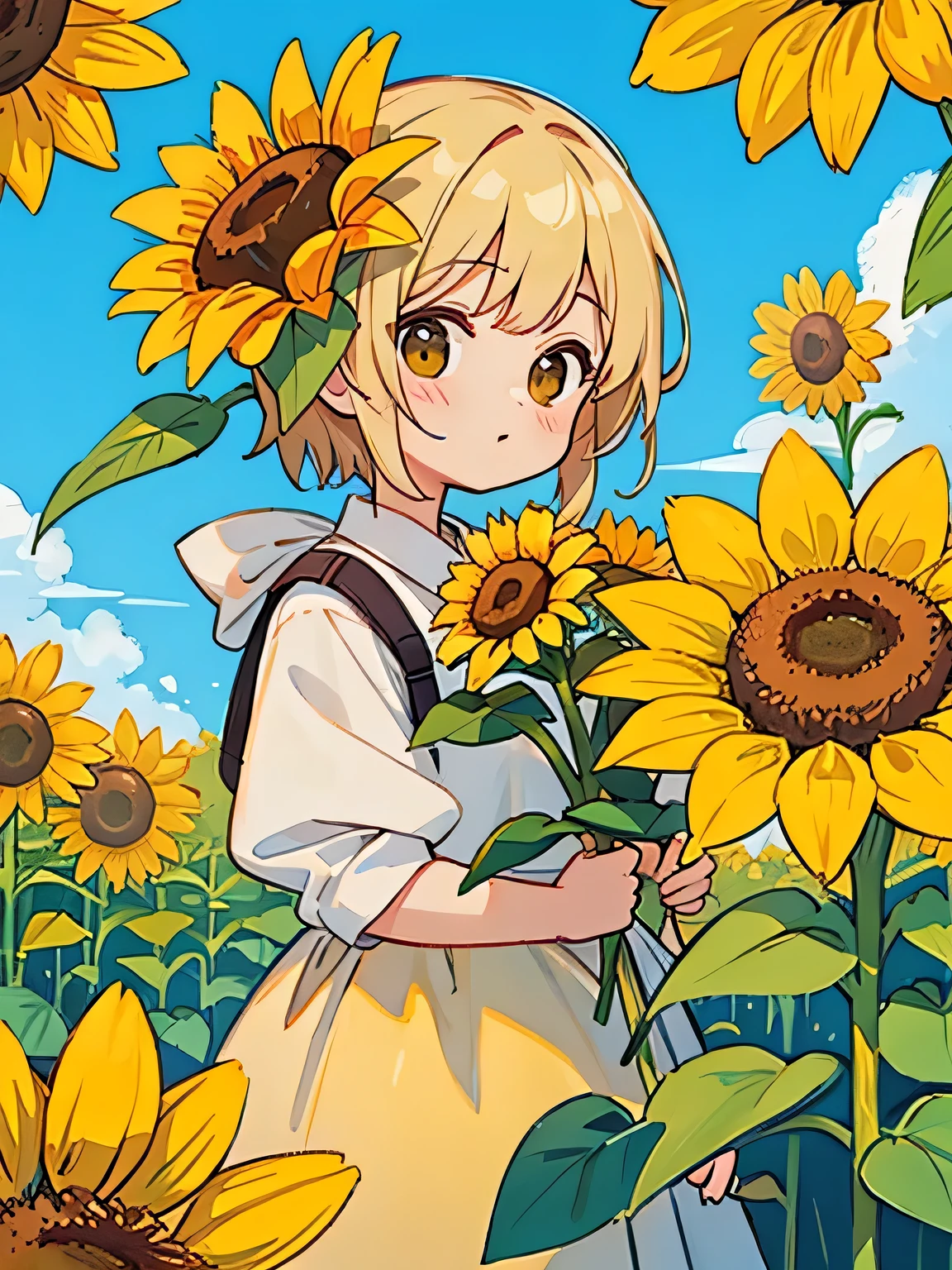 Stylish design、Fill with sunflower flowers