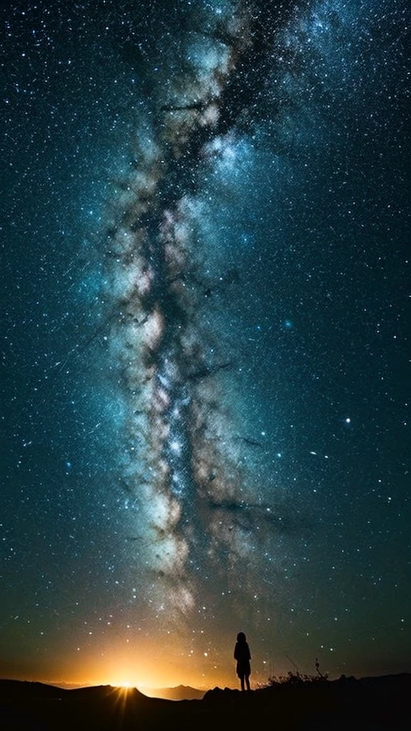 dream-like, Milky Way, universe, star雲, star, [cyber punk] Moon from the stars (star:1.5),